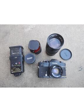 Vivitar 220/SL 35mm SLR Film Camera, Vintage Vivitar 50mm with lens bundle